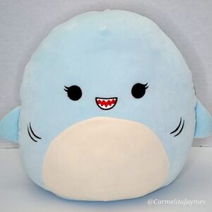 SHARON 🦈 12" Light Blue Smiling Shark Original Squishmallow by Kelly Toy ☆ NWT